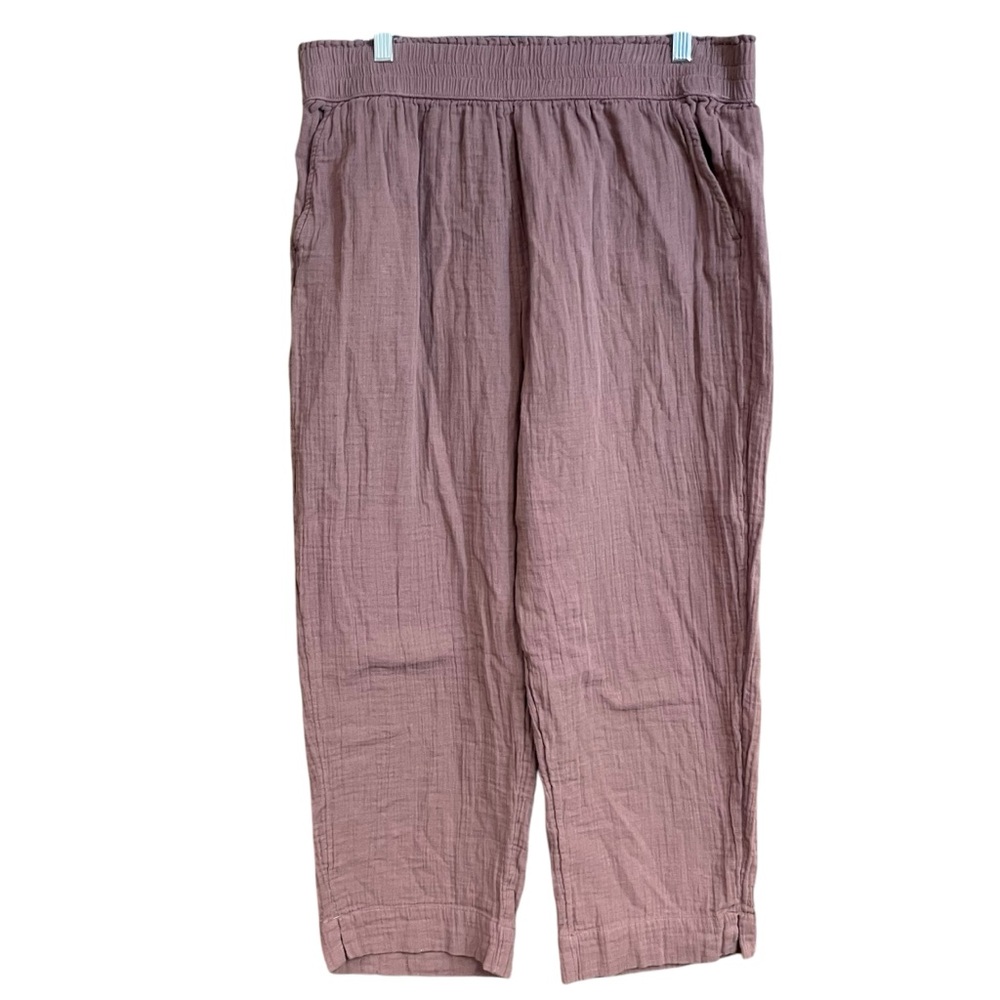 LOFT Mauve Cropped Drawstring Pants
